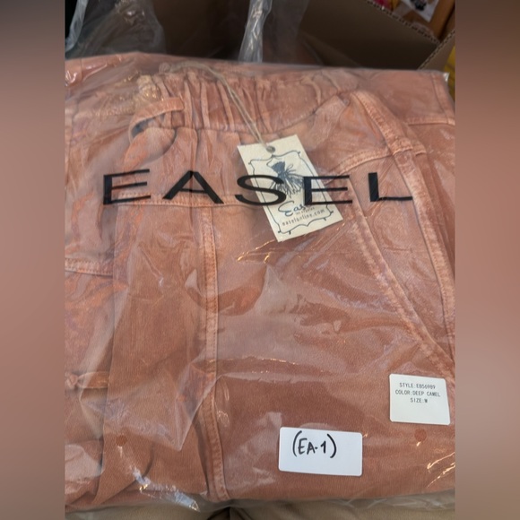 Easel Wide Leg Pants in Rust - Picture 11 of 16